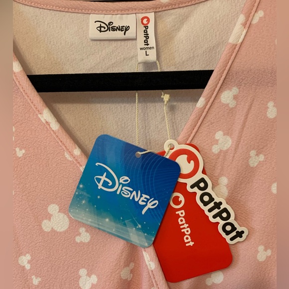 Disney PatPat Pink Long Sleeve V Neck Midi Dress NWT - Picture 9 of 9
